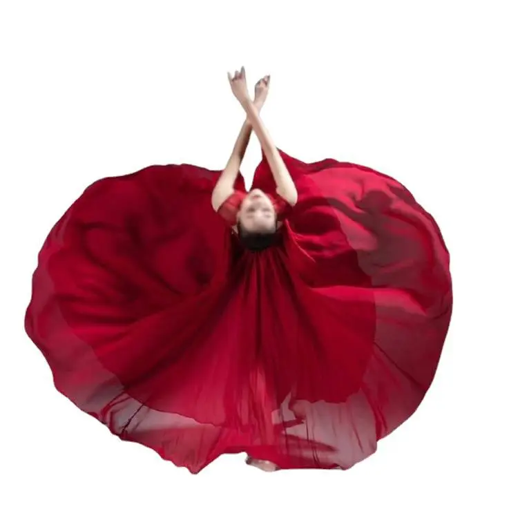 Elegant Classical Dance Suit Women Black Large Swing Skirt - Image 10