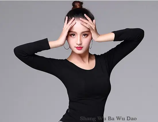 Elegant Classical Dance Suit Women Black Large Swing Skirt - Image 7