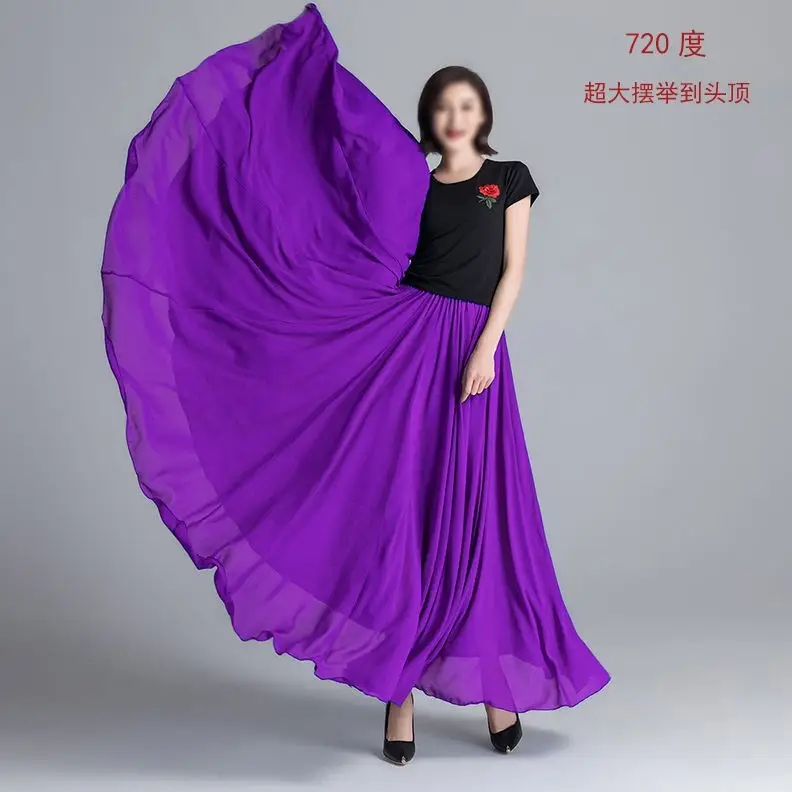 Elegant Classical Dance Suit Women Black Large Swing Skirt - Image 3