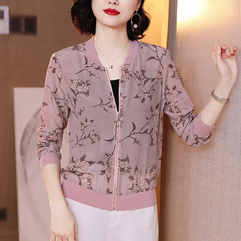 Women Printed Sun Protection Jacket Cardigan Top Large Size - Image 39