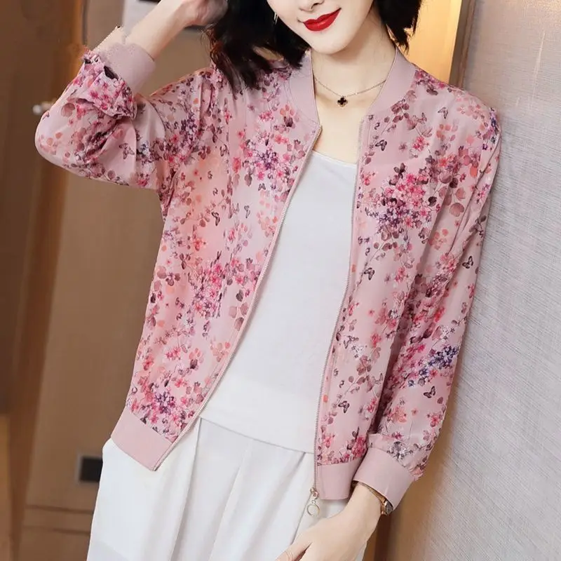 Women Printed Sun Protection Jacket Cardigan Top Large Size - Image 10