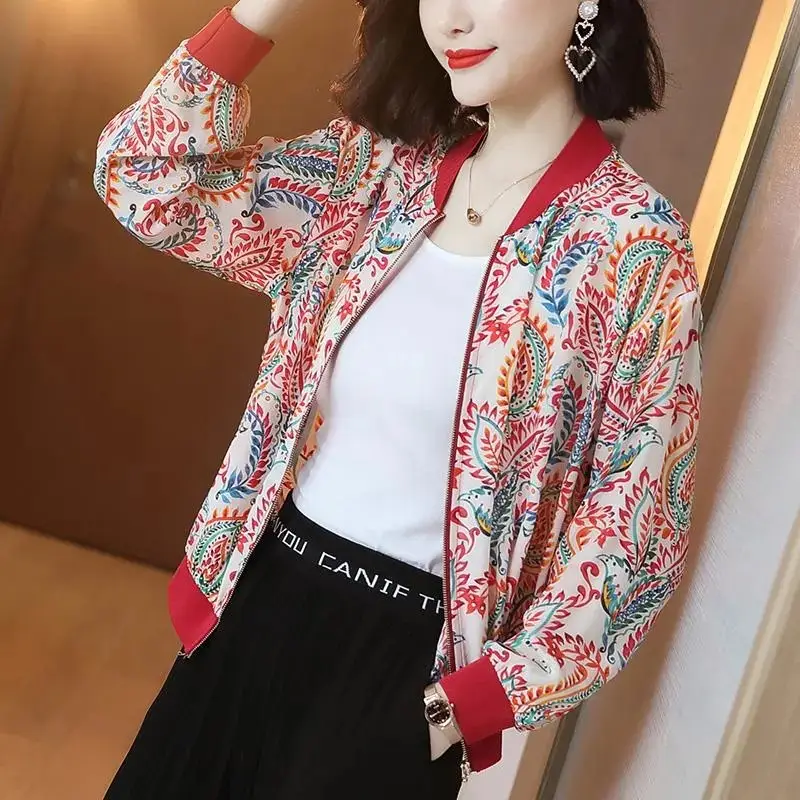 Women Printed Sun Protection Jacket Cardigan Top Large Size - Image 22