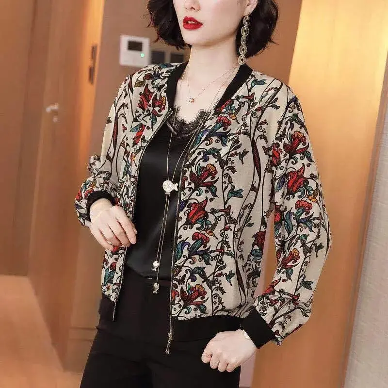 Women Printed Sun Protection Jacket Cardigan Top Large Size - Image 23