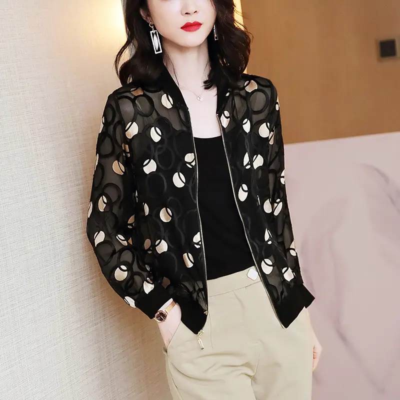 Women Printed Sun Protection Jacket Cardigan Top Large Size - Image 28