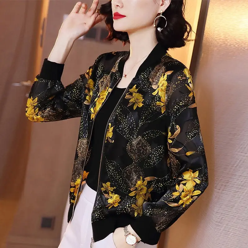 Women Printed Sun Protection Jacket Cardigan Top Large Size - Image 29