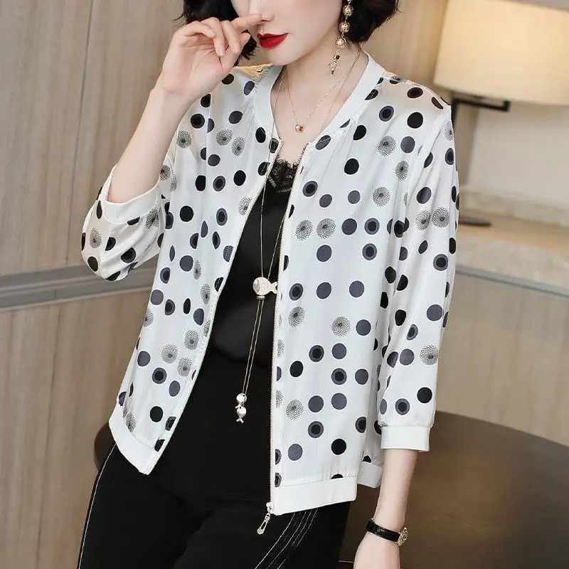 Women Printed Sun Protection Jacket Cardigan Top Large Size - Image 34