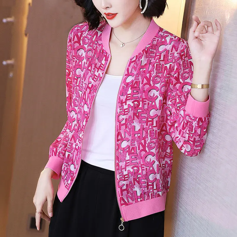 Women Printed Sun Protection Jacket Cardigan Top Large Size - Image 35
