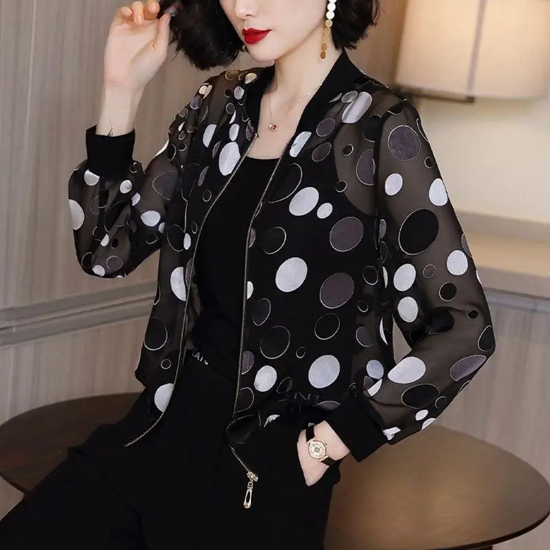 Women Printed Sun Protection Jacket Cardigan Top Large Size - Image 6