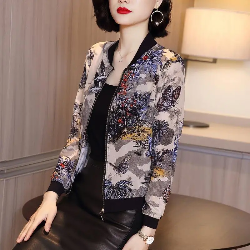 Women Printed Sun Protection Jacket Cardigan Top Large Size - Image 7
