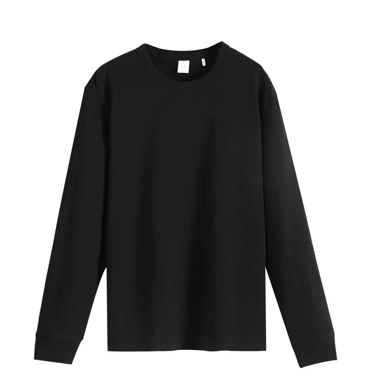 Men Black Cotton Long Sleeve T-Shirt 280g - Image 4