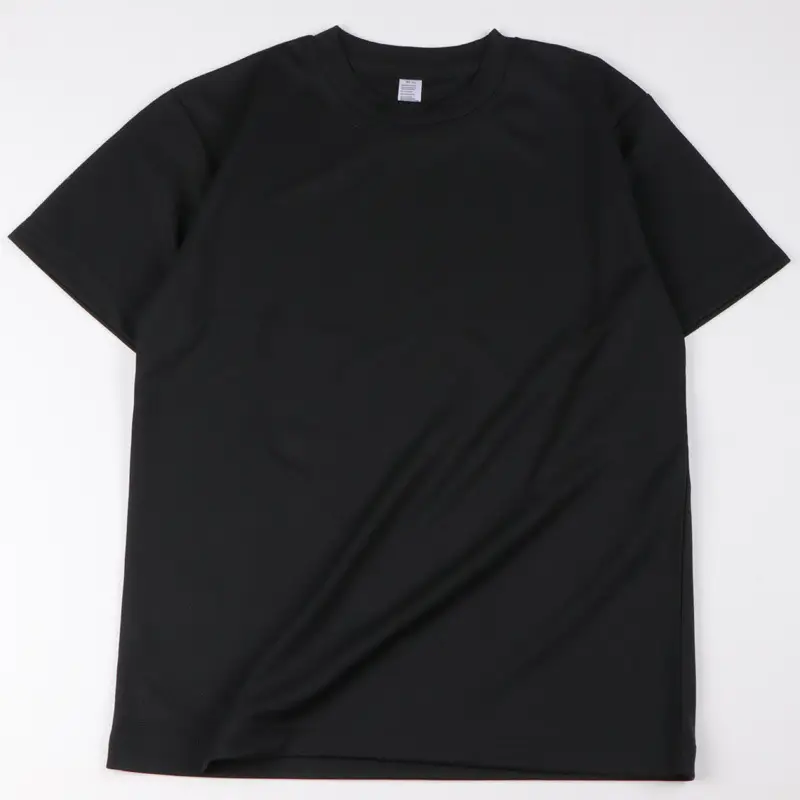 Men Navy Blue Ribbed T-Shirt Short Sleeve Quick Dry - Image 3
