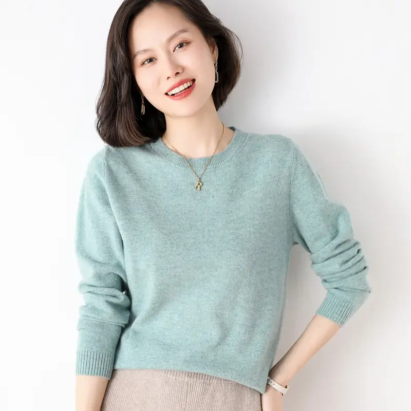Women's Red V-Neck Knitted Pullover Sweater — feature 13