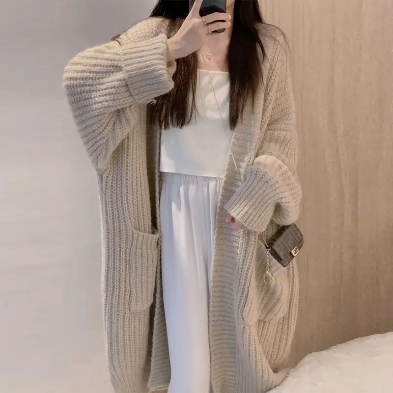 Women's Red V-Neck Knitted Pullover Sweater — feature 16