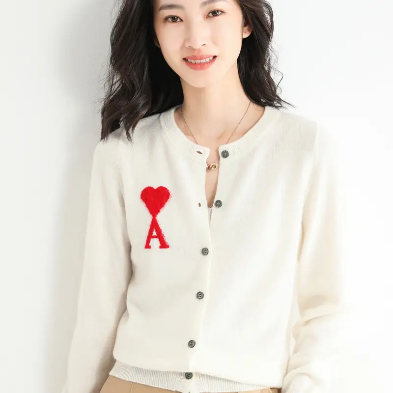 Women's Red V-Neck Knitted Pullover Sweater — feature 4