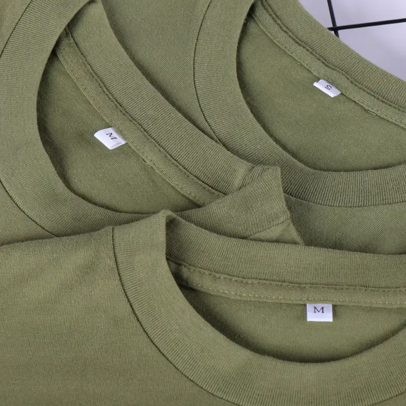 Men Heavy Cotton T-Shirt Olive Green M - Image 13