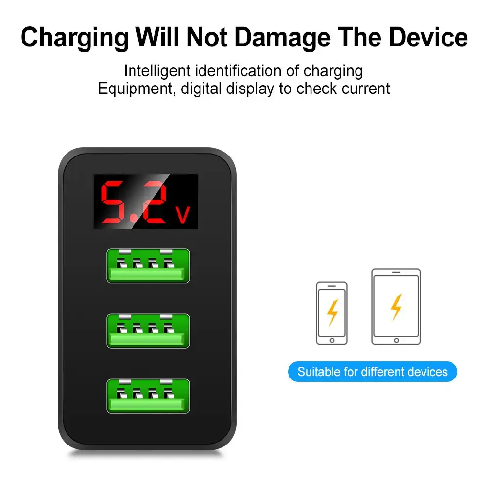 3 USB 3.1A Digital Display Charger for Mobile Phones - Image 5