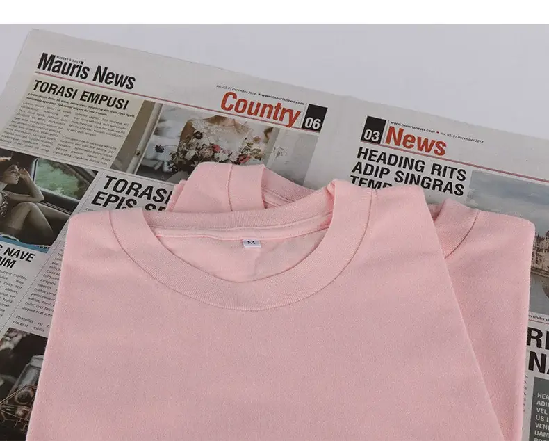 Men Cotton Plain Pink T-Shirt Jacket 230g — feature 6