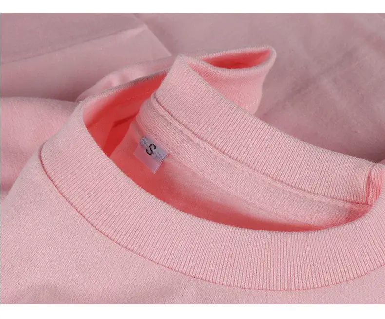 Men Cotton Plain Pink T-Shirt Jacket 230g — feature 7