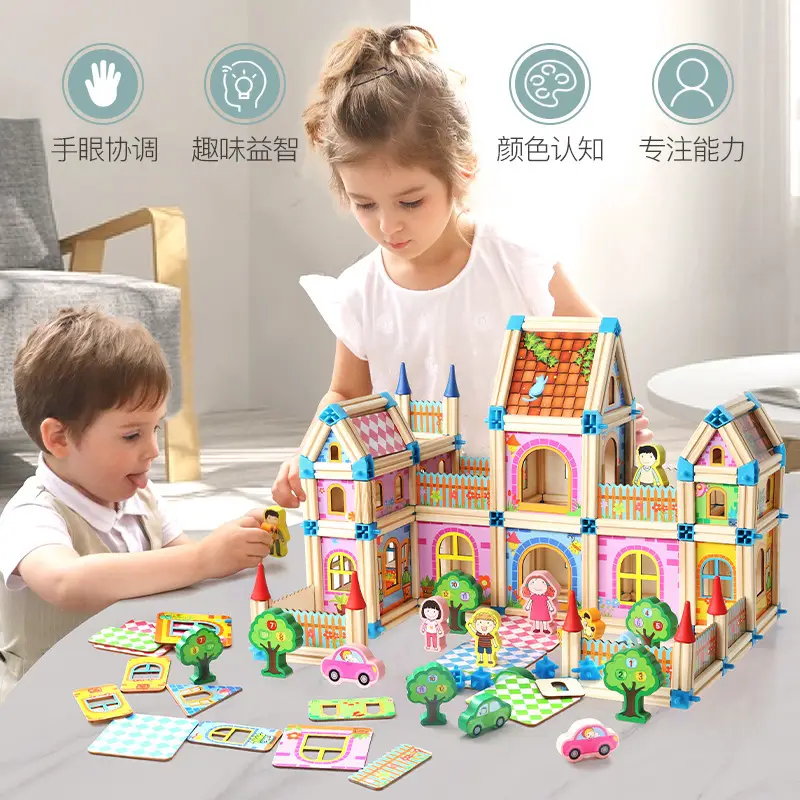 Children's 3D Building Wooden House Toy - Image 4