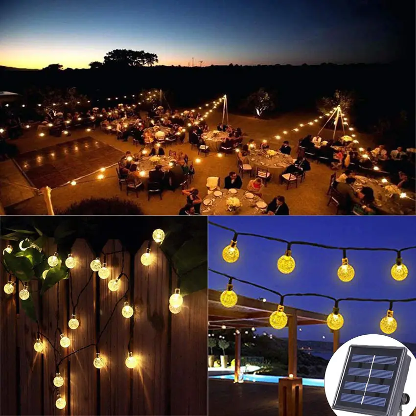 Solar LED Bubble String Lights for Outdoor Use - Image 2