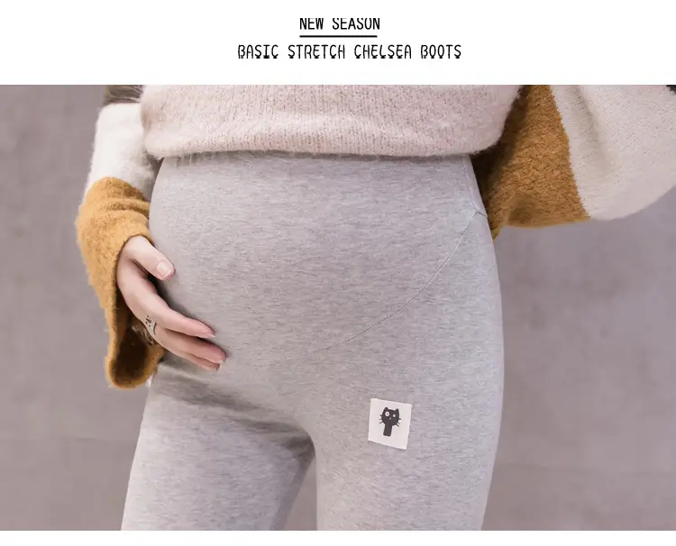 Grey Padded Leggings for Pregnant Women Spring Autumn Wear — feature 13