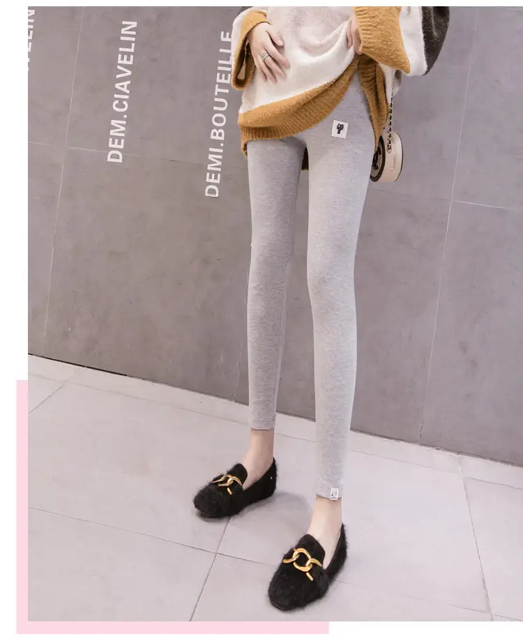 Grey Padded Leggings for Pregnant Women Spring Autumn Wear — feature 14