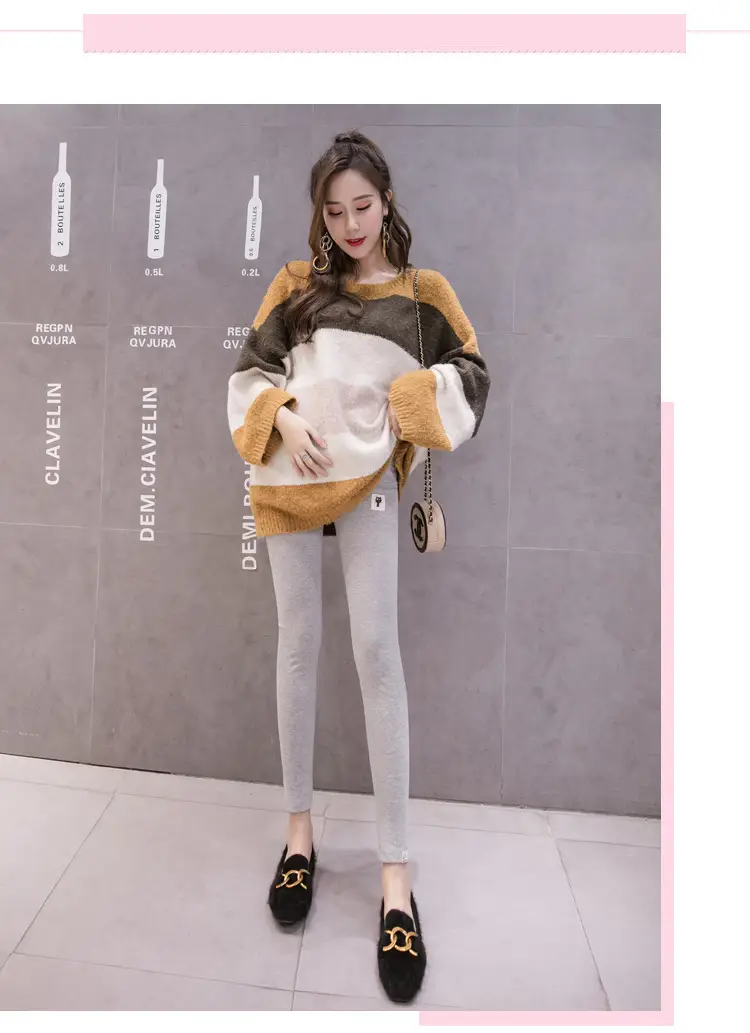 Grey Padded Leggings for Pregnant Women Spring Autumn Wear — feature 16