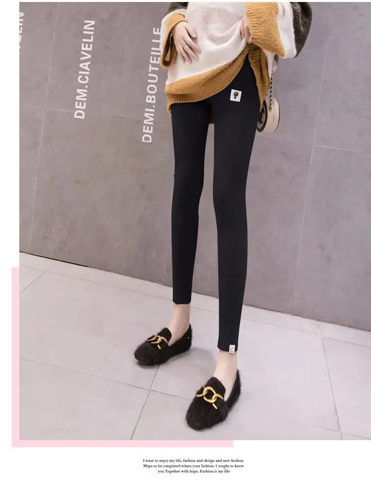 Grey Padded Leggings for Pregnant Women Spring Autumn Wear — feature 22