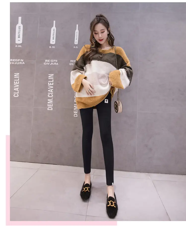 Grey Padded Leggings for Pregnant Women Spring Autumn Wear — feature 24