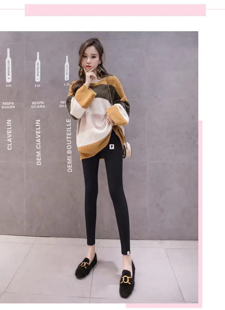 Grey Padded Leggings for Pregnant Women Spring Autumn Wear — feature 26