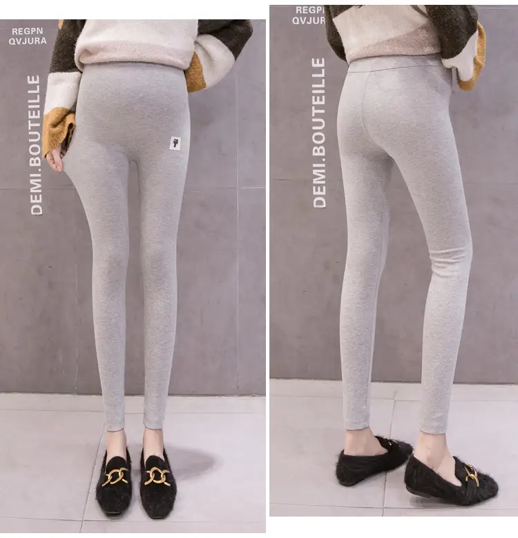 Grey Padded Leggings for Pregnant Women Spring Autumn Wear — feature 27