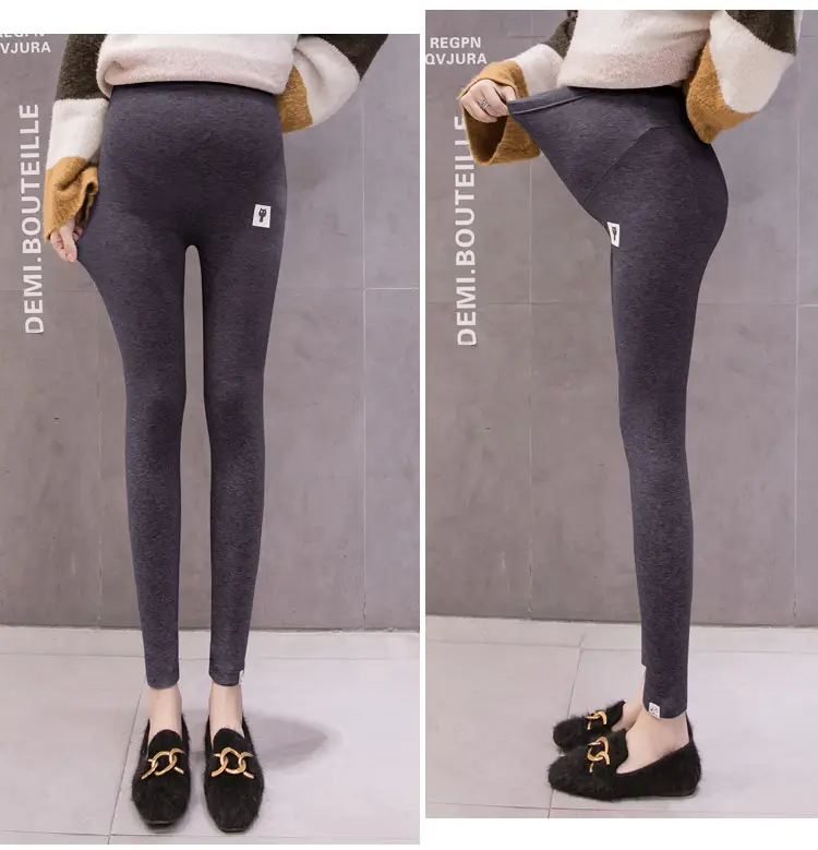 Grey Padded Leggings for Pregnant Women Spring Autumn Wear — feature 30