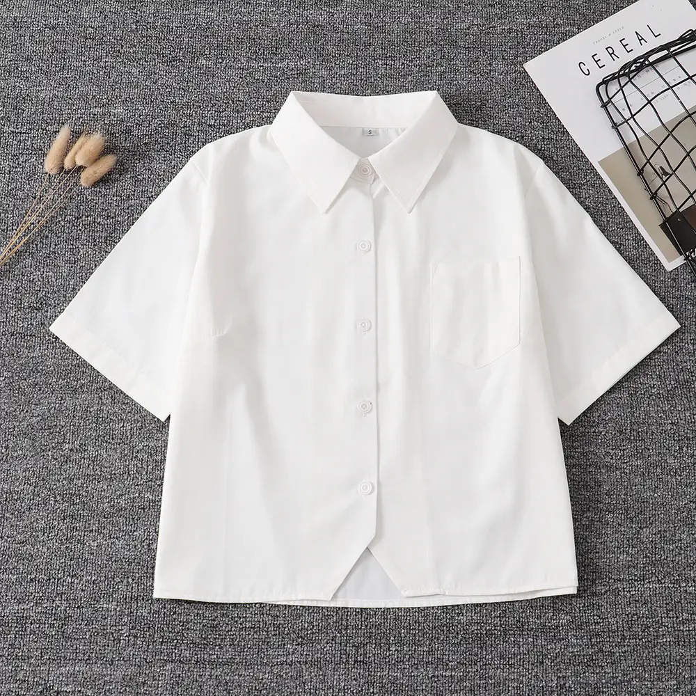 Japanese JK Student Shirt Black White Short Sleeve - Image 5