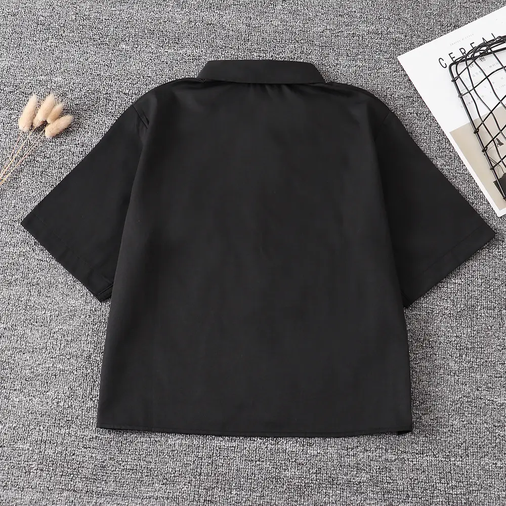 Japanese JK Student Shirt Black White Short Sleeve - Image 8