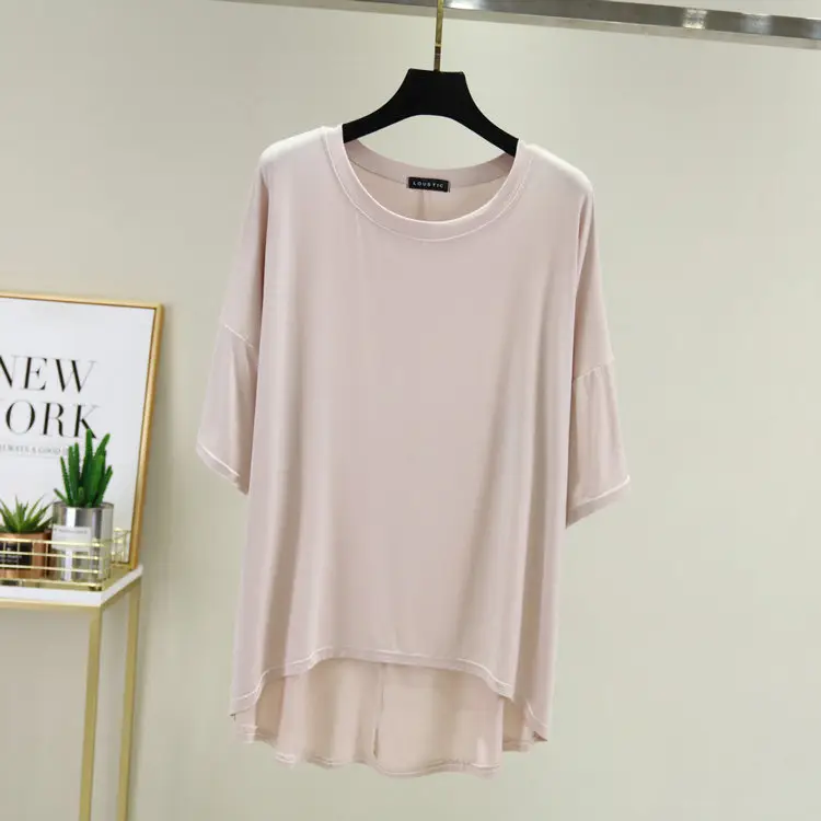 Women Loose T-Shirt Brown Mid Sleeve Summer - Image 13
