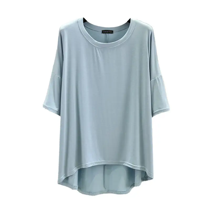 Women Loose T-Shirt Brown Mid Sleeve Summer - Image 14