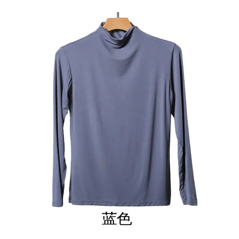Women's Spring Autumn White Long Sleeve T-Shirt with Half Collar - Image 9