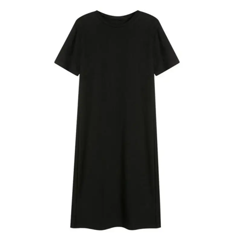 Women Korean Style Long T-Shirt Dress Summer Loose Slimming - Image 5