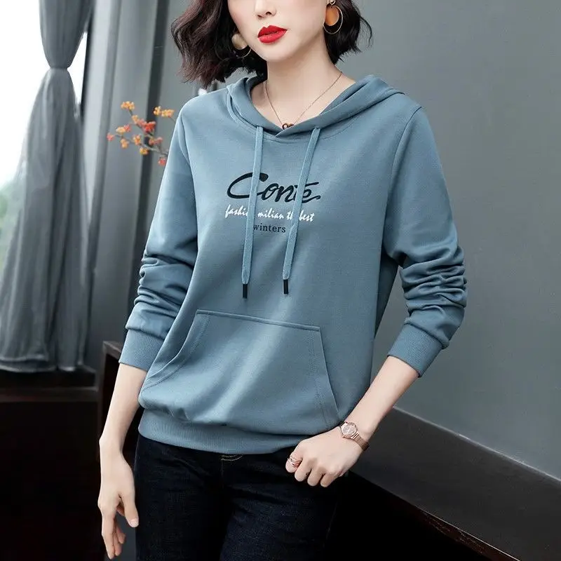 Women's Hoodie Grey 40-50 Spring Autumn Loose Hooded - Image 7