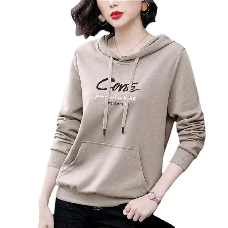 Women's Hoodie Grey 40-50 Spring Autumn Loose Hooded - Image 10