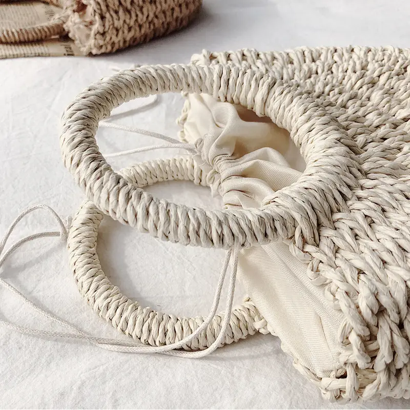 Crescent Straw Handbag for Women Crossbody Beach Bag - Image 5
