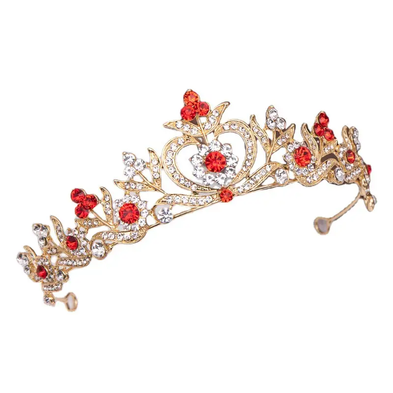 Tuan Ming Xinniang Bridal Crown Red Diamond Baroque