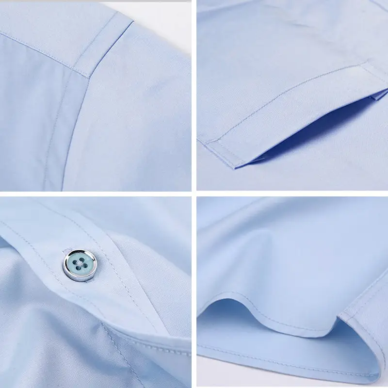 Men's Pink Long Sleeve Business Shirt G-802 - Image 11