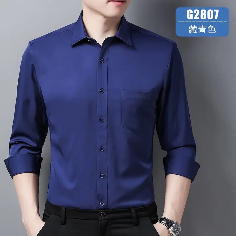 Men's Pink Long Sleeve Business Shirt G-802 - Image 6