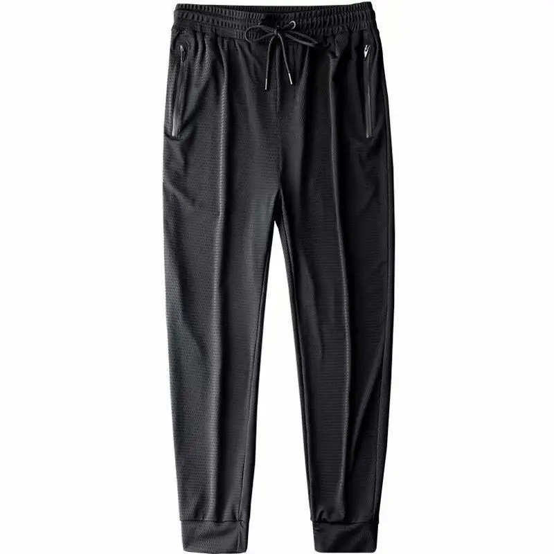Men Ice Silk Cooling Pants Black Large - Image 11