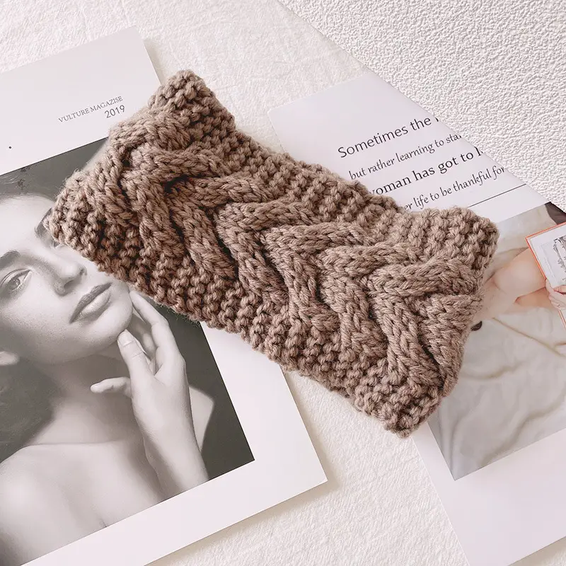 New Korean Twist Knitted Wool Hair Band for Women