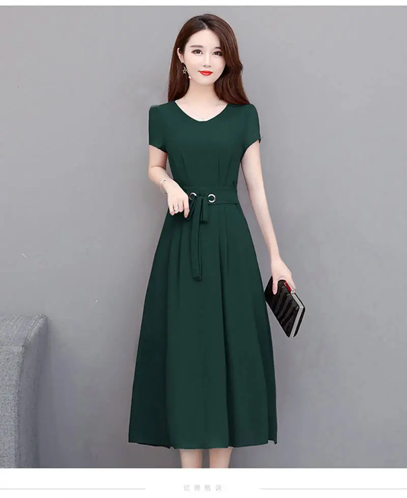 Black Belted Long Sleeve Dress for Women Large — feature 11