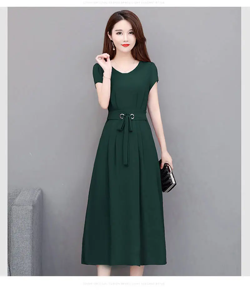 Black Belted Long Sleeve Dress for Women Large — feature 13