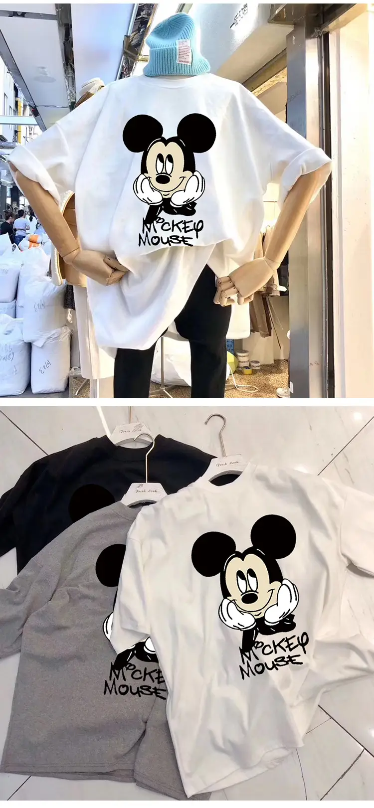 Women Printed Mickey Mouse T-Shirt White Short Sleeve Spring Summer — feature 14