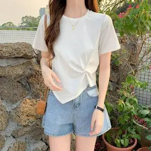 Women Printed Mickey Mouse T-Shirt White Short Sleeve Spring Summer — feature 2
